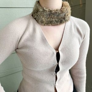 Armani Exchange Tan Cardigan w Rabbit Hair